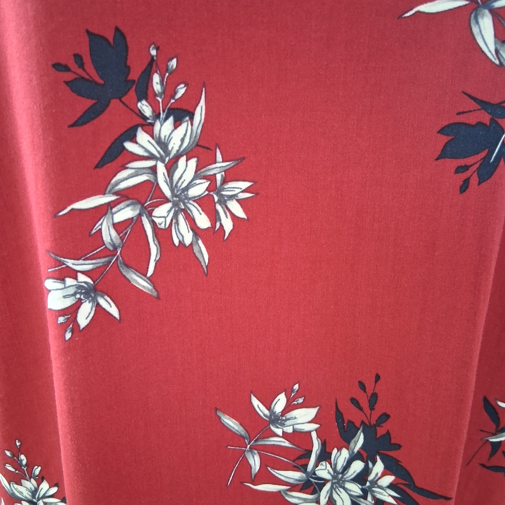 🔥NWT Banana Republic Red Floral KIMONO TUNIC DUSTER One SIZE & FREE GIFT - Picture 8 of 8